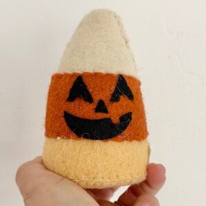 Felt candy corn jack-o’-lantern decoration Halloween seasonal fall decor figure